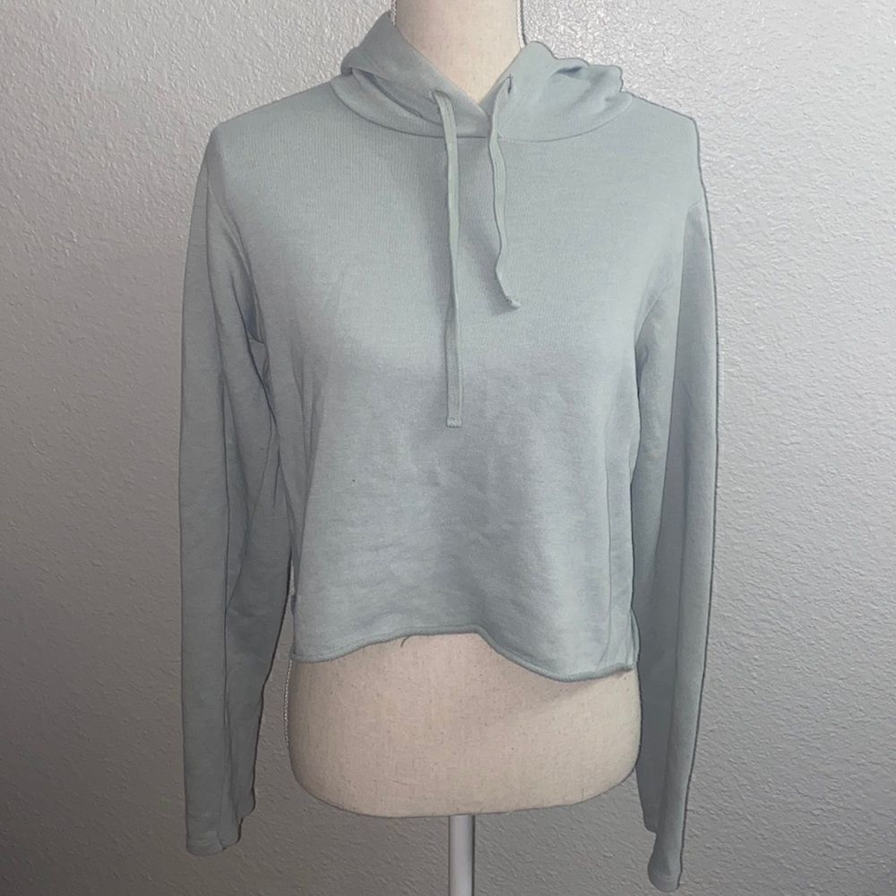 Zara mint green cropped hoodie